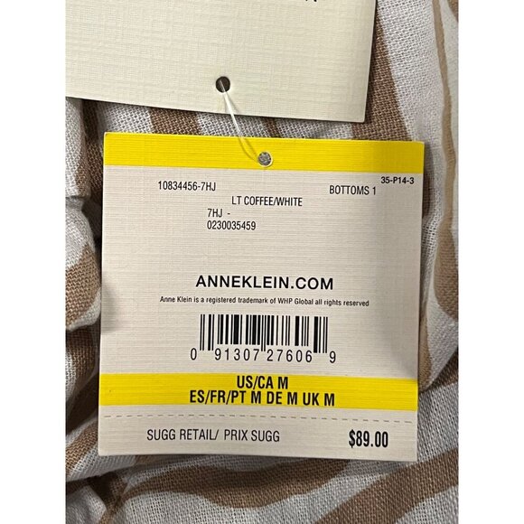 Anne Klein Womens Size Medium Linen Blend Zebra Print Shorts Belt Tan NWT New - Picture 9 of 11